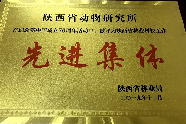 陜西省動物研究所榮獲“全省林業(yè)科技工作先進集體”榮譽稱號